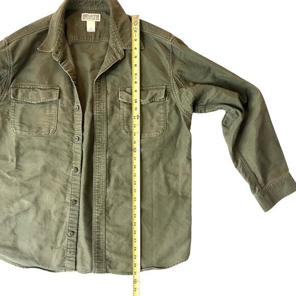 Duluth Trading Co Fire Hose Work Shirt Jacket Shacket Green L Heavy Cotton - Picture 4 of 9